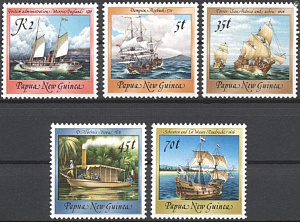 Папуа Новая Гвинея,1987, Корабли, 5 марок